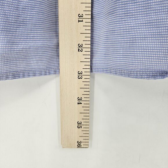 Gitman Bros Shirt Mens 18.5 35 Button Up Cotton USA Short Sleeve Blue Casual - Picture 5 of 9
